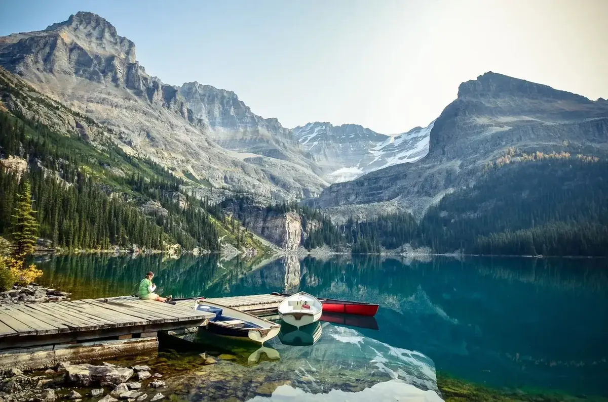 Mountain lake and shoreline
